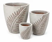 Antique White Coconut Leaves Planter