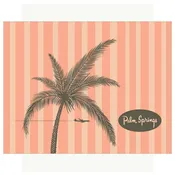 2.5 x 3.5 Palm Springs Palm Tree on Pink Stripes Magnet