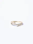14K Diamond Spiral Stacking Ring