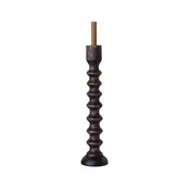 5” Rnd x 21”H Hand-Carved Mango Wood Taper Holder
