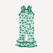 anne lace jumpsuit | aqua fungi | organic cotton interlock