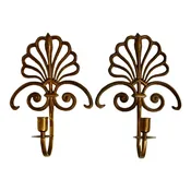 1970s Vintage Hollywood Regency Brass Sconces — Heirloom House Antiques