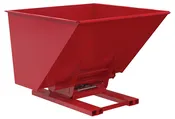 Vestil D-250-HD-HYD-RD - Red Steel Heavy Duty Hydraulic Dumping Hopper -2-1/2 Cu. Yards - 6,000 lbs - 64-1/2" x 69-5/8" x 53"
