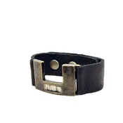 Angular Horseshoe Leather Bracelet