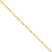 14K Yellow Gold Unisex 24" Open Concave Curb Chain