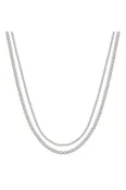 2 Layered 3Mm & 4Mm Metal Ball Short Necklace