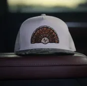 American Fetcher 18 Feathers Trucker Hat Cream/Treestand Bill