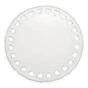 HPN SubliCraft 4" Round Doily Sublimation Ceramic Ornament with Heart Lace Trim - 100 per Case