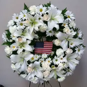 Patriotic Wreath in White