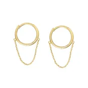 10K Huggie Dangle Chain Small