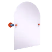 Collegiate Collection Frameless Arched Top Wall Mounted Tilt Mirror Charlottesville Orange and Blue Edition