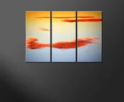 100% Cotton: 1-1/2" DEEP Giclee Print+Gallery Stretching 3 Piece Sectional: 20X40