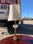 Antique Marble Based Faux Oil Lamp Electric Lamp