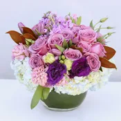 Lavender spring bouquet In a small glass bowl