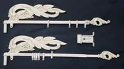 Pair of Art Nouveau Swing Out Adjustable Curtain Drapery Rods with Bracket