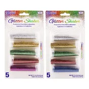 0.21 oz (6g) 5 Primary Color Glitter Shaker