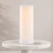 FIA Flame 4"D x 7.5"H Plastic WHITE 6 Hr Timer w/Remote USB Charging Cable Included