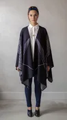 Navy Poncho