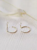 14k yg Pearl Swirl Earring