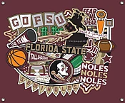 FLORIDA STATE UNIVERSITY DOODLE SPIRIT BANNER-58" X 47" - FSU5002