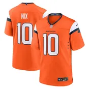 Bo Nix Denver Broncos Nike NFL Player Game Jersey Home - Orange