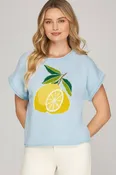 LEMON PRINT KNIT SWEATER