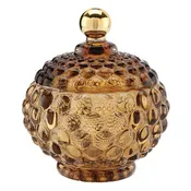 amber glass jar: glass {4 dia x 4.5 h}