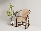 Amish Rocking Chair With Vegan Leather Cushion