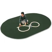 Carpets for Kids&reg; Solid Color Mt. St. Helens Carpet Rug Floor Rug - 90" Length x 12 ft Width - Oval - Emerald - Nylon, Yarn