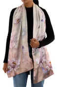 100% Silk Floral Print Scarf- SILK2604
