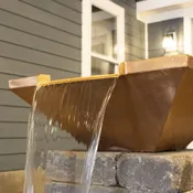 26" Square Copper Bowl w/ 12" Spillway — Connie's Pond & Koi LLC The Best Pond Store on the West Coast