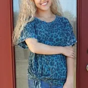 Side Tie leopard Top