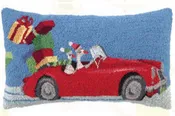 Hot Rod Geese Christmas Pillow