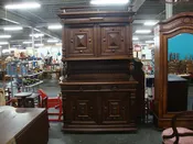 Antique French Renaissance Walnut Four Piece Buffet Sideboard Cabinet