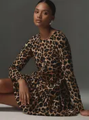 Animal Bubble Hem Mini Dress