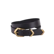Angular Buckle Leather Belt