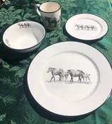 "Young and Restless" Horse Mare and Foal Western Dinnerware Set