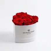 Baby Heart White Box | Red Roses