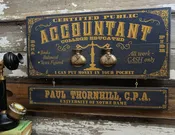 Accountant Wood Profession Sign with Optional Personalization