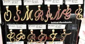 (1-2459-J3) Gold Overlay Large Cursive Letter Initials Pendant, 1-1/2".