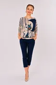 Abstract Cat Moon Top - Stylish Comfort with Artistic Design — Talk of The Walk