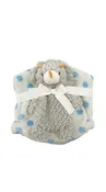 Plush Animal with Polka Dot Blanket