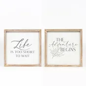 10x10 Reversible Wood Frame Sign - Adventure/Life
