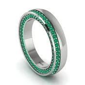 1.2Ct Emerald Double Halo Wedding Band - Lux No. 6