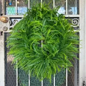 24" UV Grass & Fern Wreath