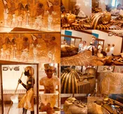 01. King Tut life size statue, Treasure, Tomb, Mummy, & Howard Carters House.