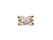 14K Diamond “Criss Cross” Band Diamond Cocktail Ring - VHK#332
