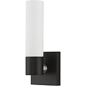 Aero ADA Wall Sconce Wall Light in Black with Brushed Nickel Accent