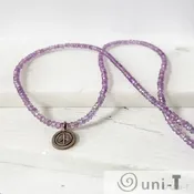 Amethyst Beads Necklaces with Oxidized Peace Pendant