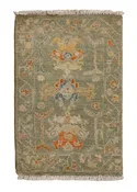 Oriental Rug Indian Handmade Area Traditional 2'0"x3'0" (2x3) Orange Orange Floral Design #A36562